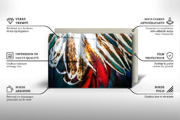 Zaščitna plošča za štedilnik Boho ptičje perje