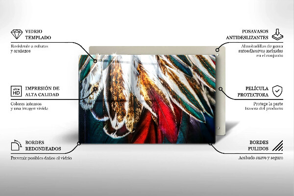 Zaščitna plošča za štedilnik Boho ptičje perje