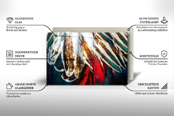 Zaščitna plošča za štedilnik Boho ptičje perje