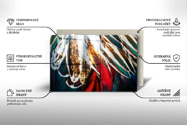 Zaščitna plošča za štedilnik Boho ptičje perje