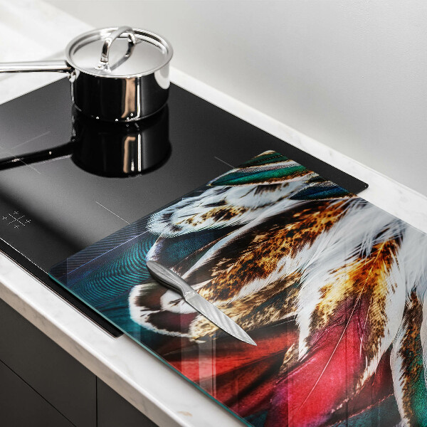 Zaščitna plošča za štedilnik Boho ptičje perje