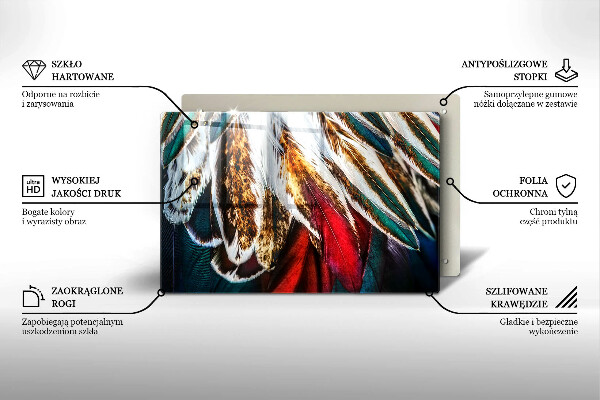 Zaščitna plošča za štedilnik Boho ptičje perje