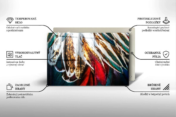 Zaščitna plošča za štedilnik Boho ptičje perje