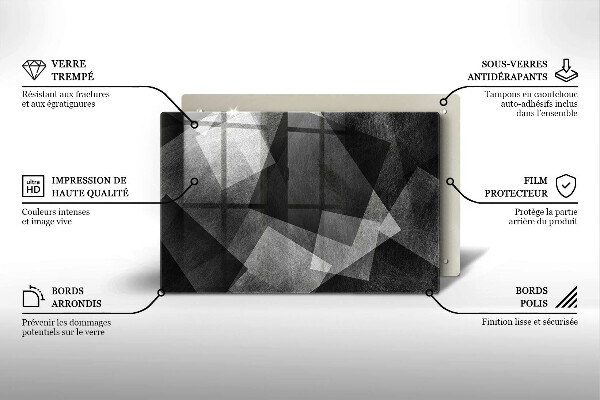 Zaščitna plošča za štedilnik Geometrijska abstrakcija