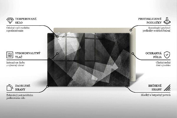 Zaščitna plošča za štedilnik Geometrijska abstrakcija