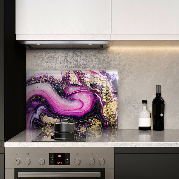 Zaščitna plošča za štedilnik Zlata abstraktna oblika