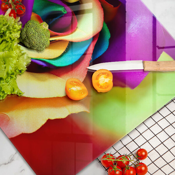 Zaščitna steklena plošča za štedilnik Pisani cvetni listi vrtnic