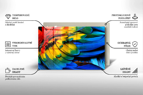 Zaščitna plošča za štedilnik Pisano perje papige