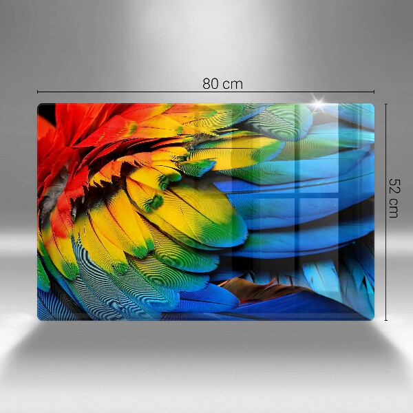 Zaščitna plošča za štedilnik Pisano perje papige