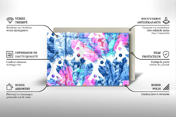 Zaščitna plošča za štedilnik Boho ilustracija perja