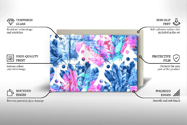 Zaščitna plošča za štedilnik Boho ilustracija perja