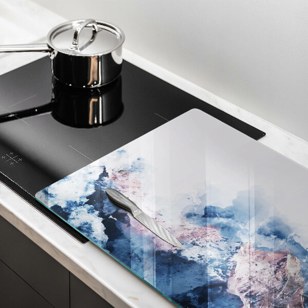 Zaščitna plošča za štedilnik Abstraktno poslikane gore