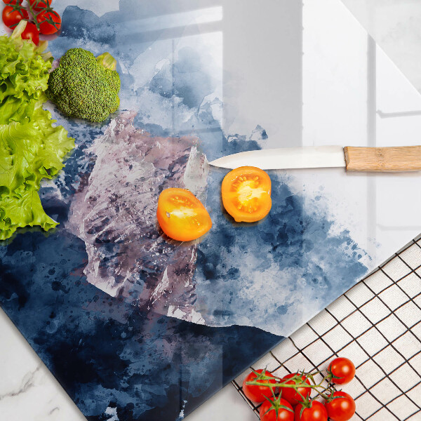 Zaščitna plošča za štedilnik Abstraktno poslikane gore