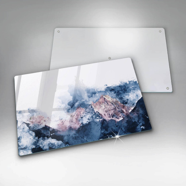 Zaščitna plošča za štedilnik Abstraktno poslikane gore