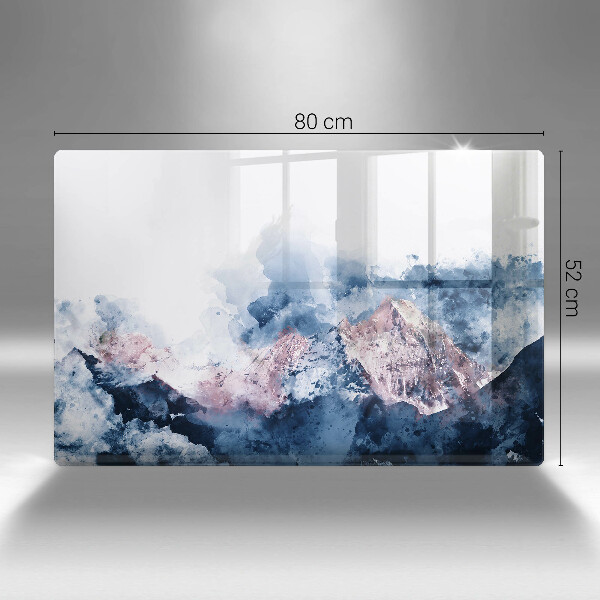 Zaščitna plošča za štedilnik Abstraktno poslikane gore