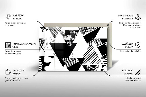 Zaščitna plošča za štedilnik Geometrijski trikotniki