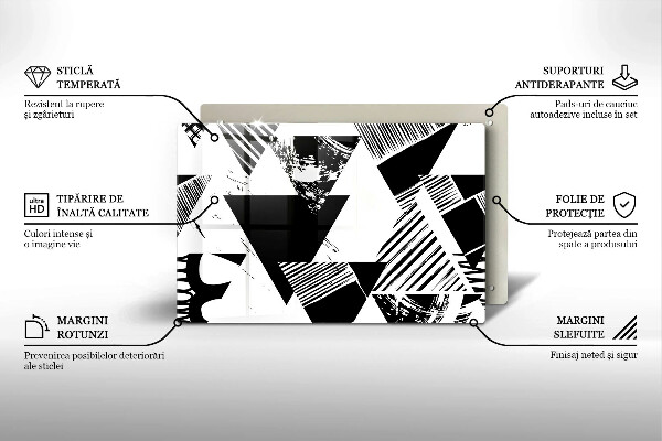 Zaščitna plošča za štedilnik Geometrijski trikotniki
