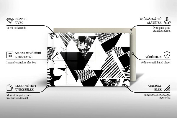 Zaščitna plošča za štedilnik Geometrijski trikotniki