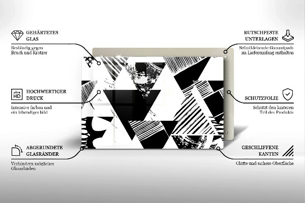 Zaščitna plošča za štedilnik Geometrijski trikotniki