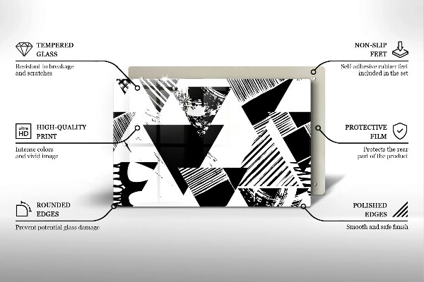 Zaščitna plošča za štedilnik Geometrijski trikotniki