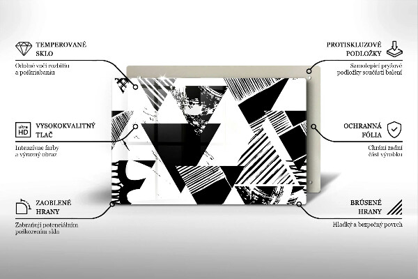 Zaščitna plošča za štedilnik Geometrijski trikotniki