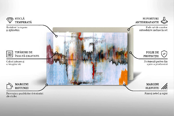 Zaščitna plošča za štedilnik Abstraktne barve