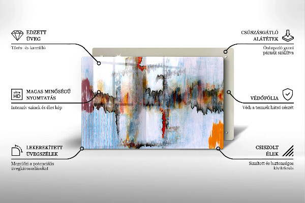 Zaščitna plošča za štedilnik Abstraktne barve