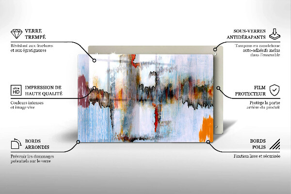 Zaščitna plošča za štedilnik Abstraktne barve