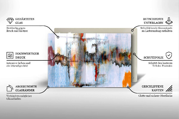 Zaščitna plošča za štedilnik Abstraktne barve