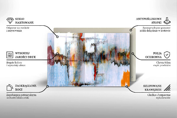 Zaščitna plošča za štedilnik Abstraktne barve