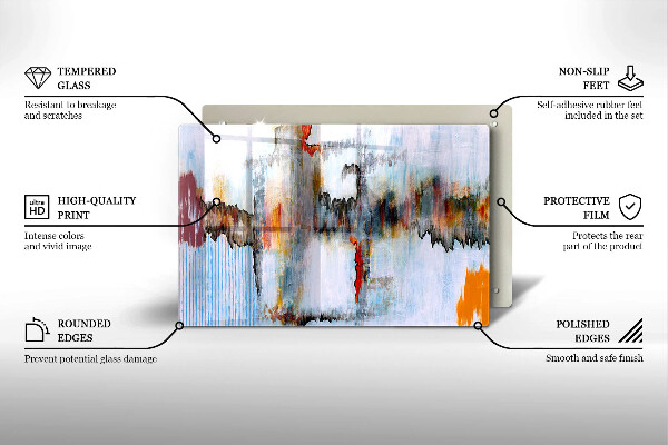 Zaščitna plošča za štedilnik Abstraktne barve