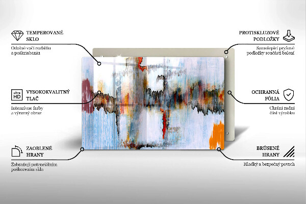 Zaščitna plošča za štedilnik Abstraktne barve