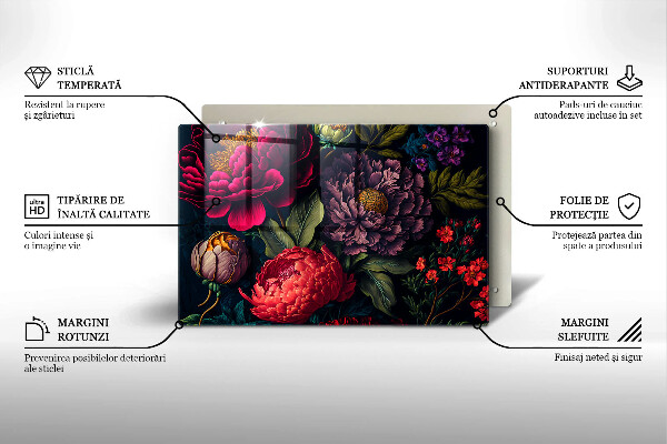 Zaščitna plošča za štedilnik Lepe rože