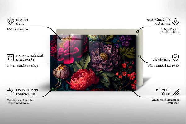 Zaščitna plošča za štedilnik Lepe rože