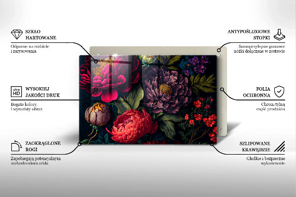 Zaščitna plošča za štedilnik Lepe rože