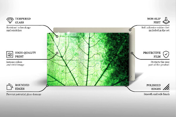 Zaščitna plošča za štedilnik Okrasni žilni list