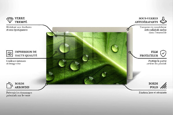 Zaščitna plošča za štedilnik Narava rosa in list