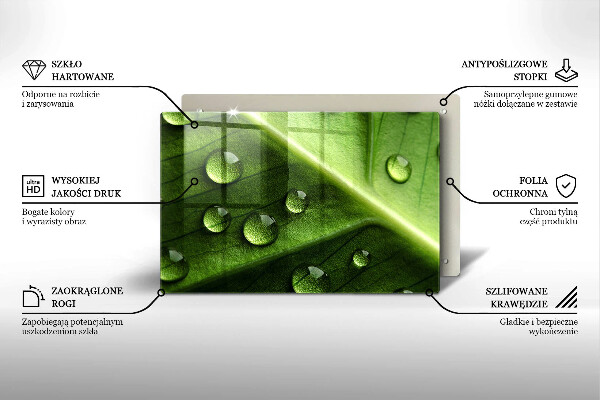 Zaščitna plošča za štedilnik Narava rosa in list