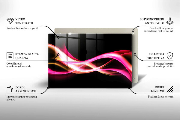 Zaščitna plošča za štedilnik Abstraktni neonski dim