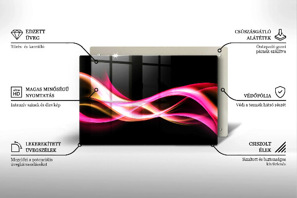 Zaščitna plošča za štedilnik Abstraktni neonski dim