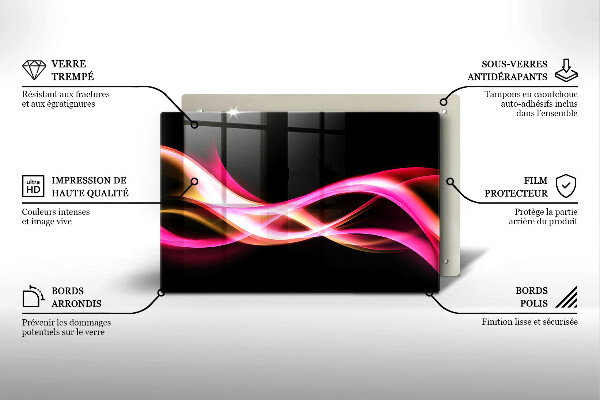 Zaščitna plošča za štedilnik Abstraktni neonski dim