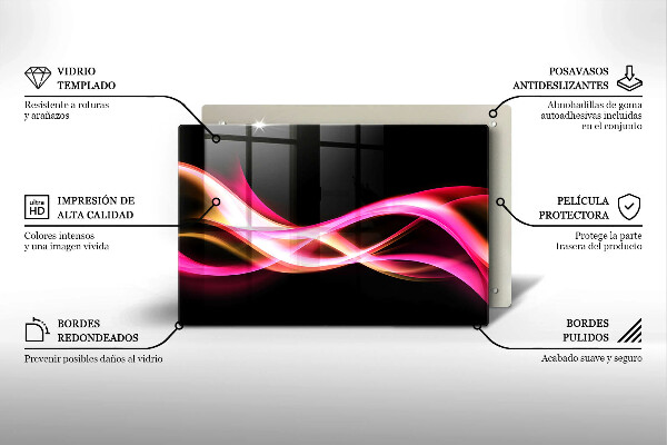 Zaščitna plošča za štedilnik Abstraktni neonski dim