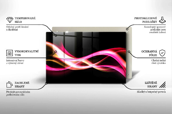 Zaščitna plošča za štedilnik Abstraktni neonski dim