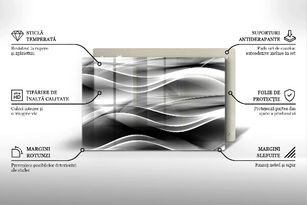 Zaščitna plošča za štedilnik Abstraktne črte dima