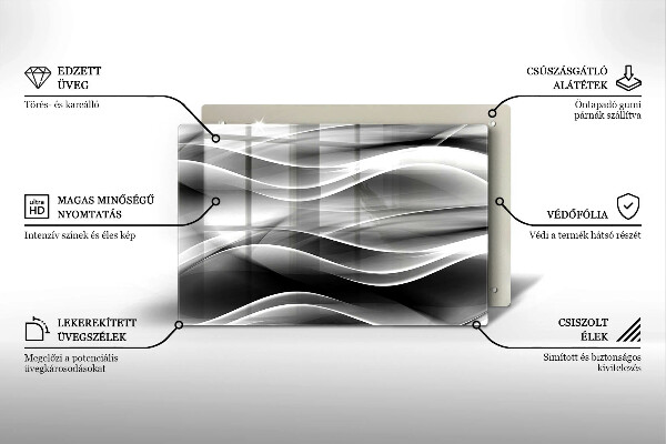 Zaščitna plošča za štedilnik Abstraktne črte dima