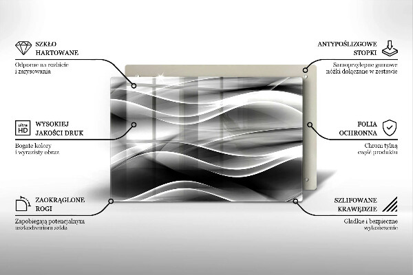 Zaščitna plošča za štedilnik Abstraktne črte dima