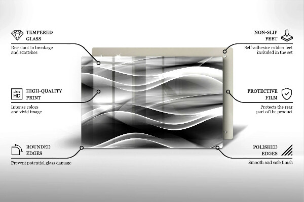 Zaščitna plošča za štedilnik Abstraktne črte dima