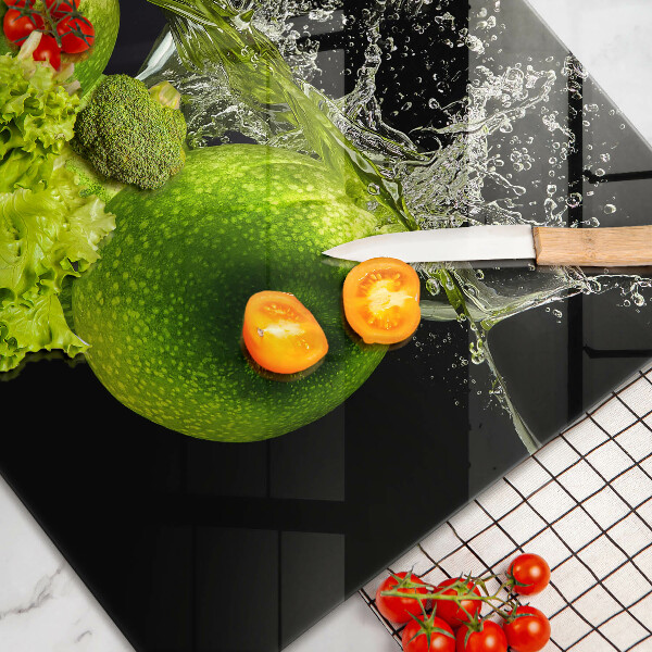 Zaščitna plošča za štedilnik Zelena jabolka in voda