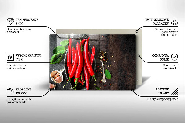 Zaščitna plošča za štedilnik Rdeča čili paprika