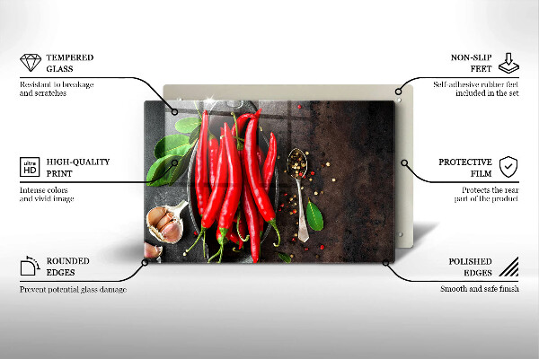 Zaščitna plošča za štedilnik Rdeča čili paprika